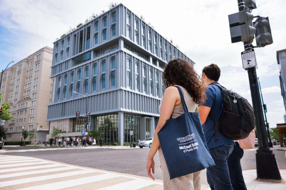 Courtesy of Georgetown University | The McCourt School of Public Policy opened a new building at 125 E St., increasing in size to more than 150,000 from the original 25,000 square feet of space in Old North on the Hilltop.