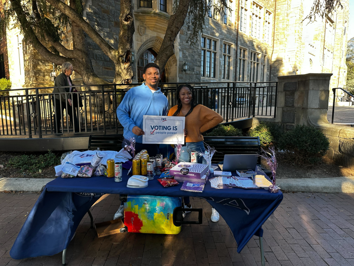 Ajani Stella / The Hoya | The Georgetown University Student Association (GUSA) partnered with the League of Women Voters (LWV), a nonpartisan voting rights organization, to promote student voting in the 2024 election in an Oct. 10 campaign. 