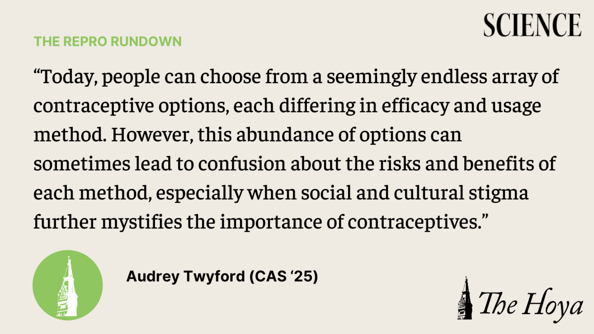 In the first installment of her column “The Repro Rundown,” Audrey Twyford (CAS '25) delves into the details of how birth control methods work, including the contraceptives available on the market today and the varying rates of effectiveness and potential adverse effects. 