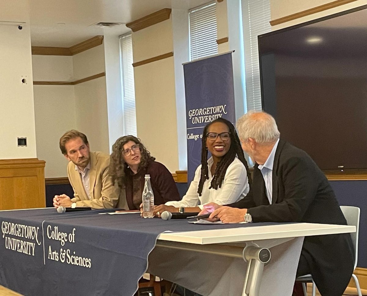 Jasmine Criqui/The Hoya | Three Georgetown government professors offered insight into the driving forces behind Republican domination of the 2024 elections in a Nov. 6 panel titled “What Just Happened? Analyzing the 2024 Election."