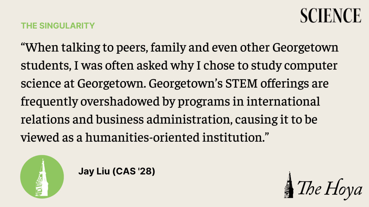 In this installation of his column “The Singularity,” Jay Liu (CAS ’28) discusses the absence of an engineering department at Georgetown and how it may be addressed. 