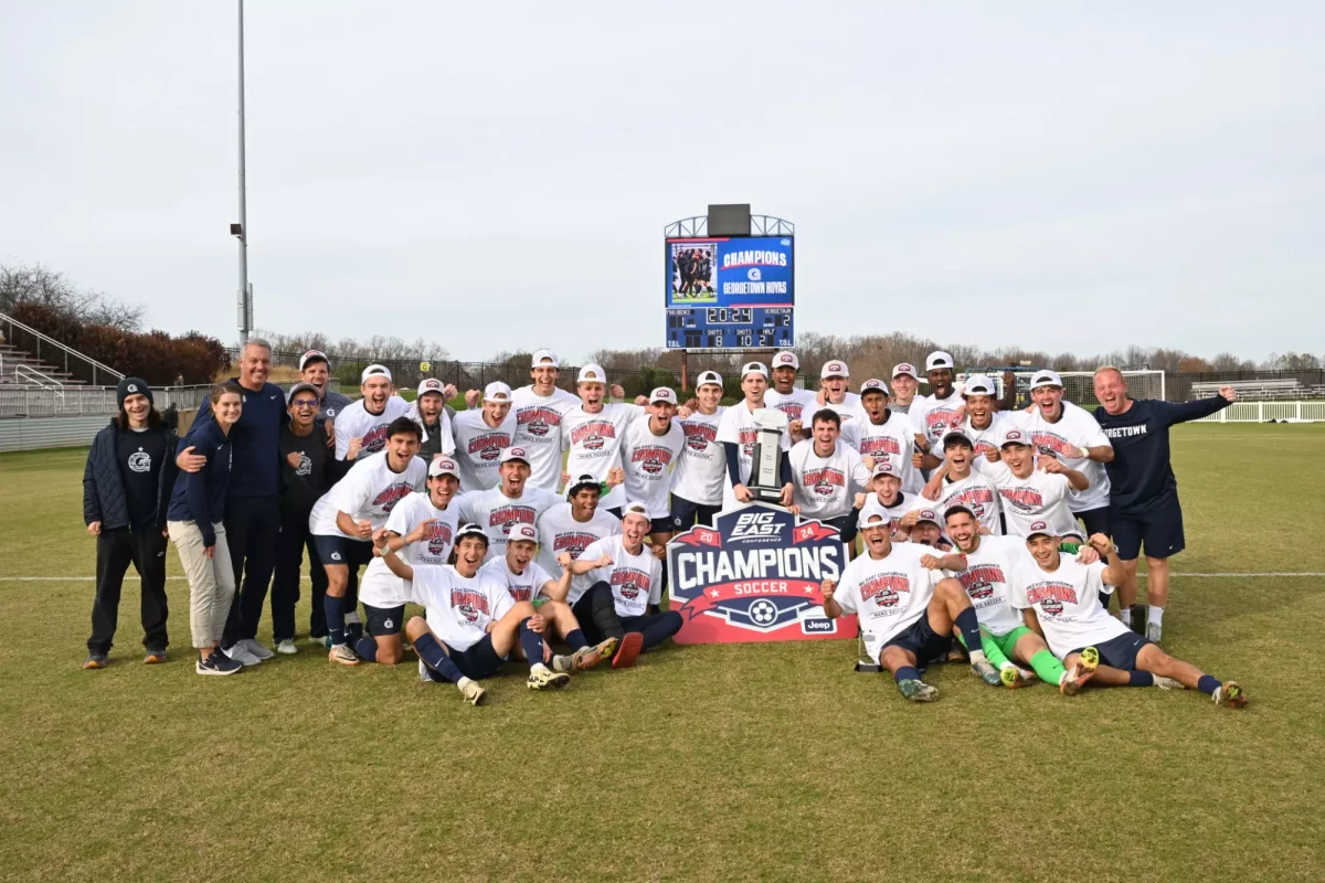 Georgetown men's soccer secured their sixth Big East Championship in program history on Sunday, Nov. 17, after beating the Providence Friars 2-1 in a thrilling victory. (GUHoyas)