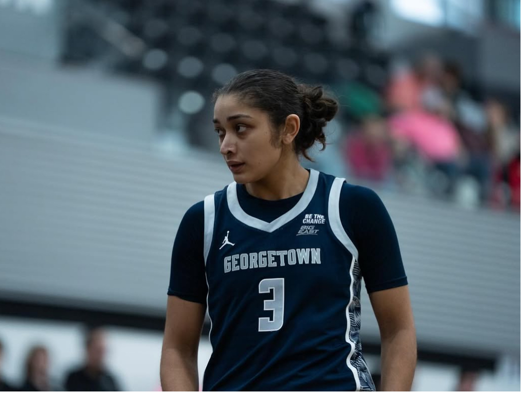 Junior guard Victoria Rivera during Georgetown's game against Providence Jan. 18. Rivera finished the game with a team-high 19 points. (@georgetownwbb/Instagram)