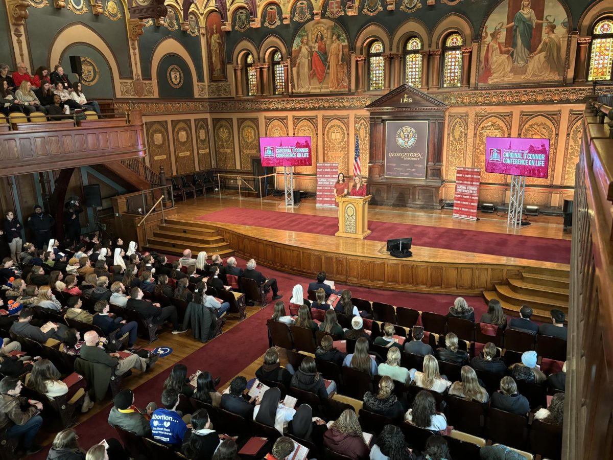 Hundreds of activists gathered at Georgetown University for the annual largest student-led anti-abortion conference in the United States on Jan. 25.