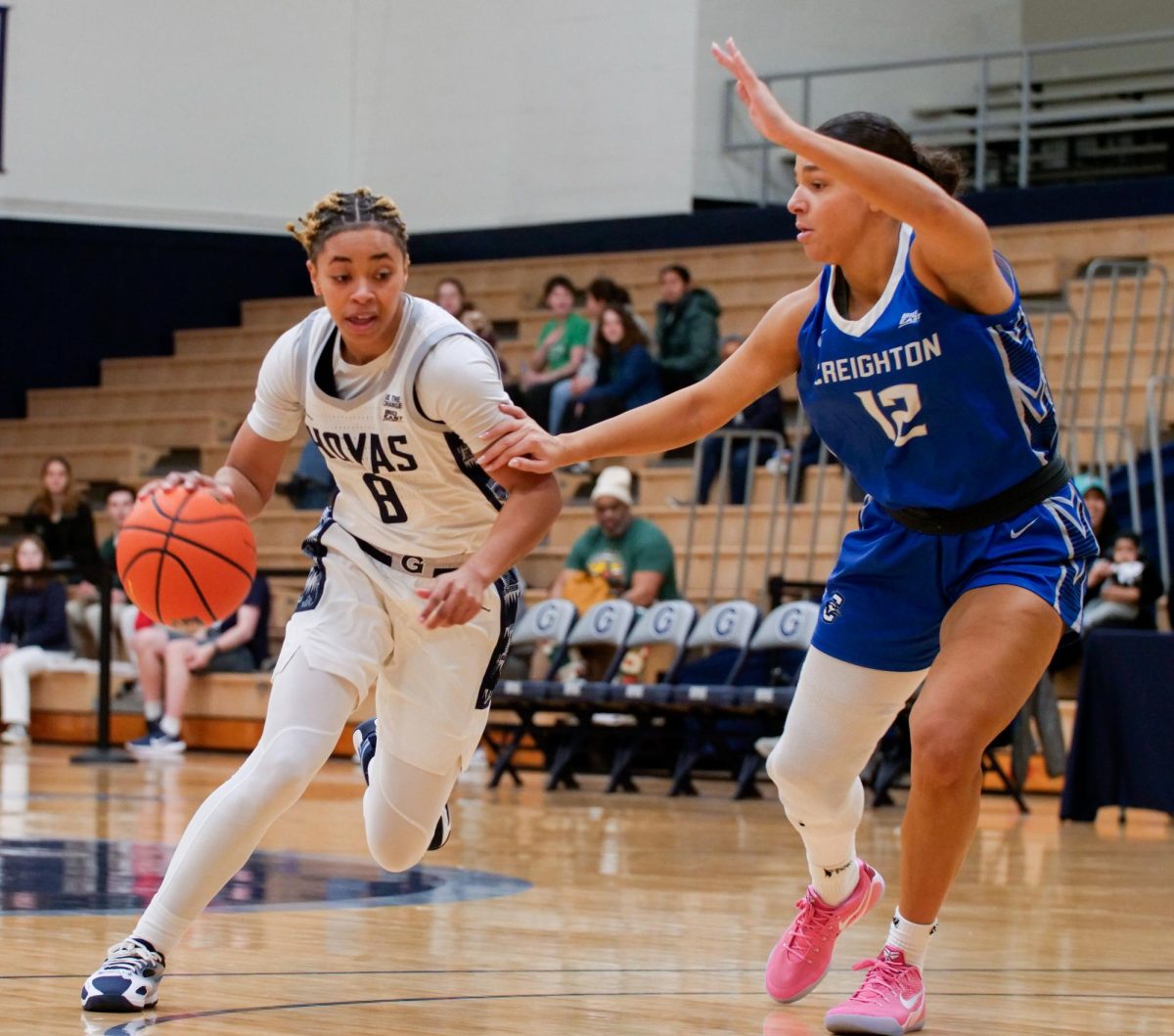 In her first season playing for Georgetown, Hession has averaged 30.2 minutes, 7.7 points and 3.9 rebounds per game this season. (Anthony Peltier/The Hoya)