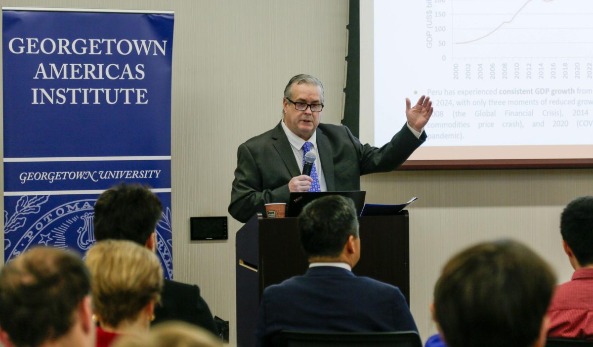 A Cross-Disciplinary Undergraduate Research Exhibition, celebrating student researchers’ achievements, launched in Lauinger Library for the first time Jan. 31, which will stay on display until Mar. 31.