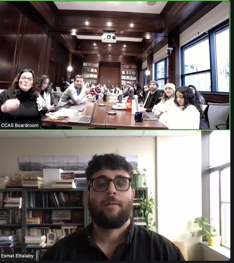 Esmat Elhalaby, a historian and assistant professor at the University of Toronto, discussed his forthcoming book on decolonization in Palestine and India and explored colonialist narratives in history and literature at an event February 19.