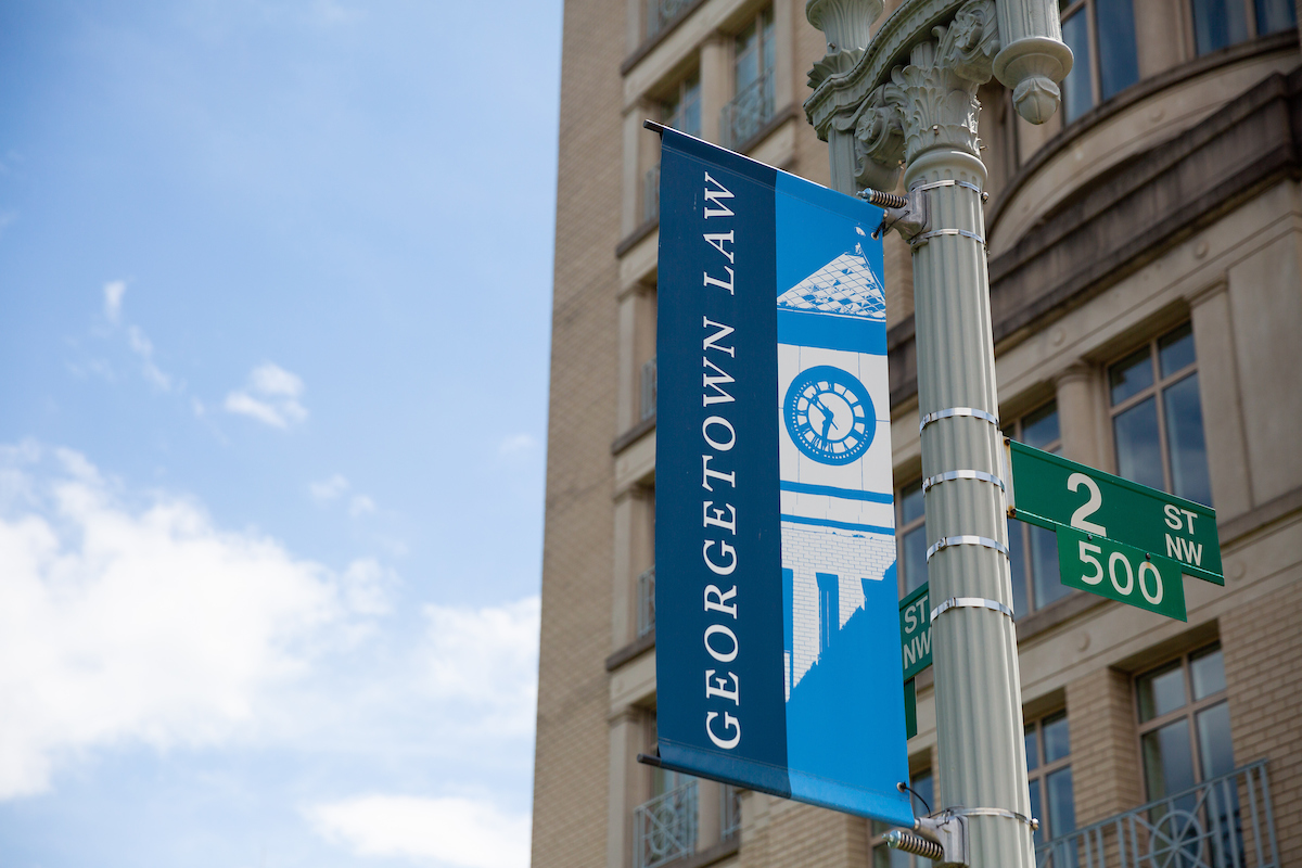 Georgetown University Law Center students cancelled a recruiting event with a top law firm to protest the firm's cooperation with President Donald Trump.