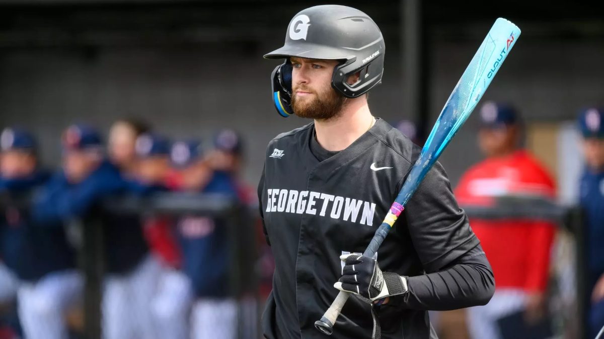 Despite a series loss to Butler, senior catcher Owen Carapelloti became Georgetown's all-time home run leader with a three-run blast April 17.