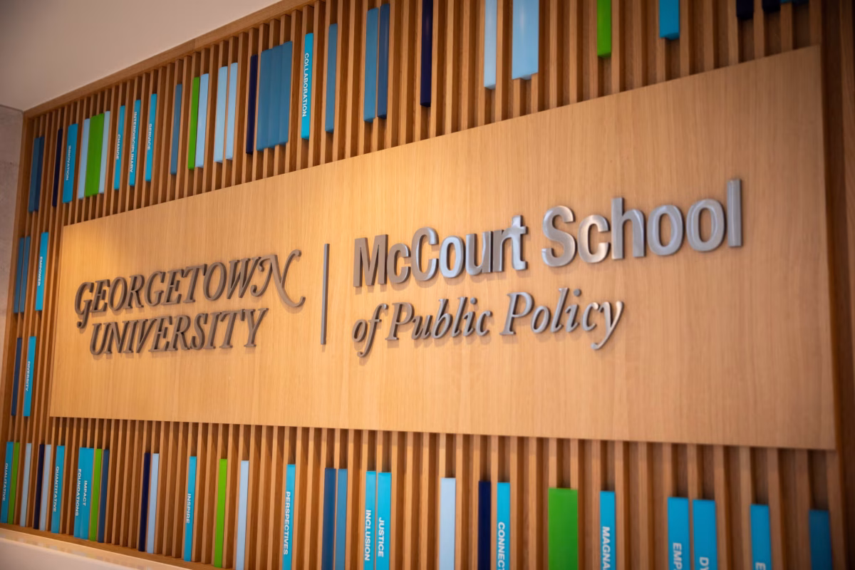 The final round of Georgetown University’s McCourt School of Public Policy, where graduate students pitch innovative solutions to local issues, took place April 11 after faculty selected five finalists from 50 applicants.