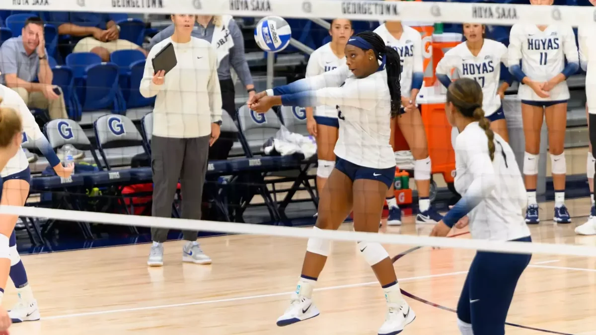 The Georgetown volleyball team lost their third consecutive match over the weekend, falling 1-3 to GMU. (GUHoyas)
