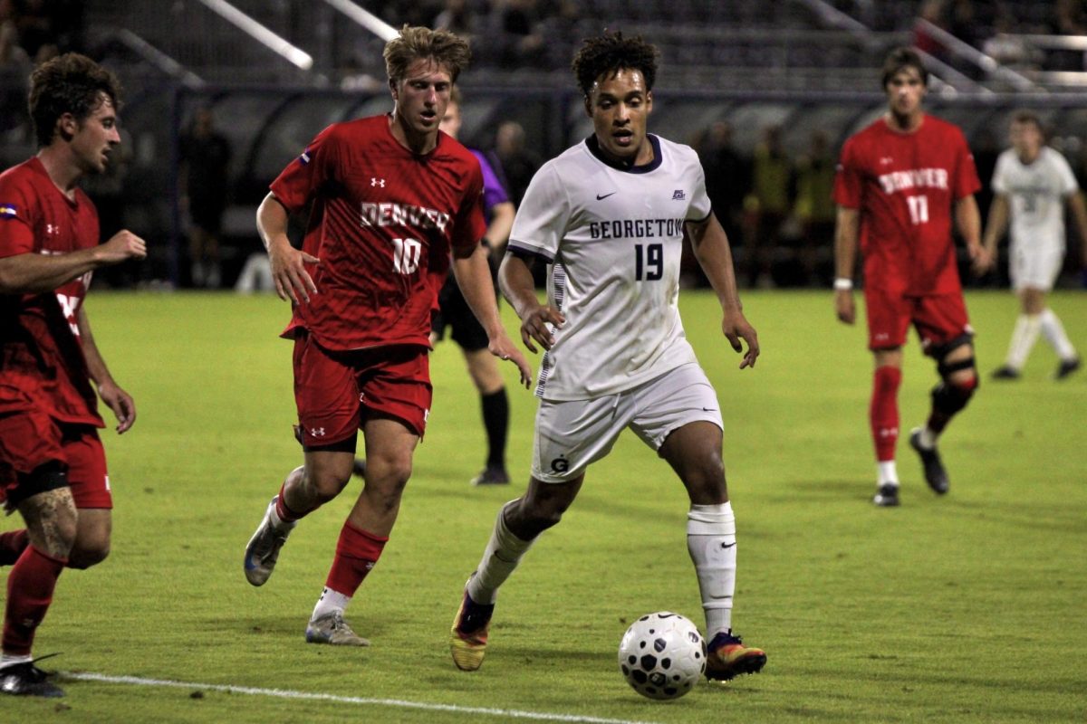 Senior midfielder Zach Zengue, ranked fourth in the country in goals scored, netted his 10th goal of the season against the University of Denver Pioneers Oct. 7.