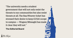 EDITORIAL: Vote Wagner/Missaghi for GUSA Executive, Recognize Strength of Other Tickets