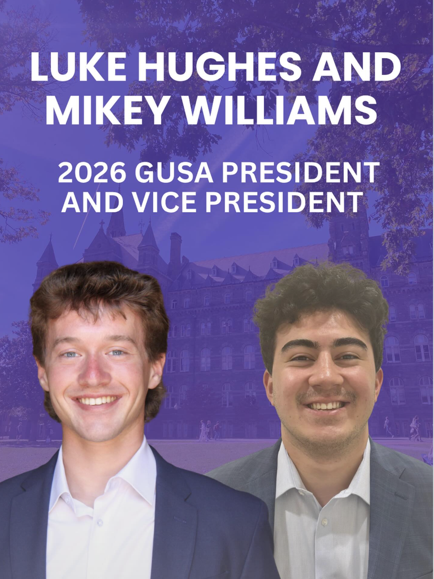 Luke Hughes and Mikey Williams hope to focus on student clubs and downsize the Georgetown University Student Association (GUSA) if elected as GUSA president and vice president.