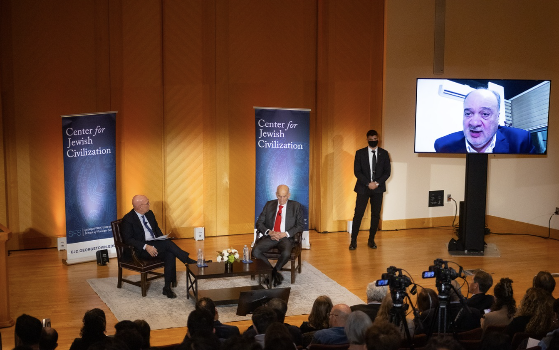 Palestinian, Israeli Leaders Criticize Israel-Hamas War, Detail Peace Plan as GU Students Protest ‘Impunity’