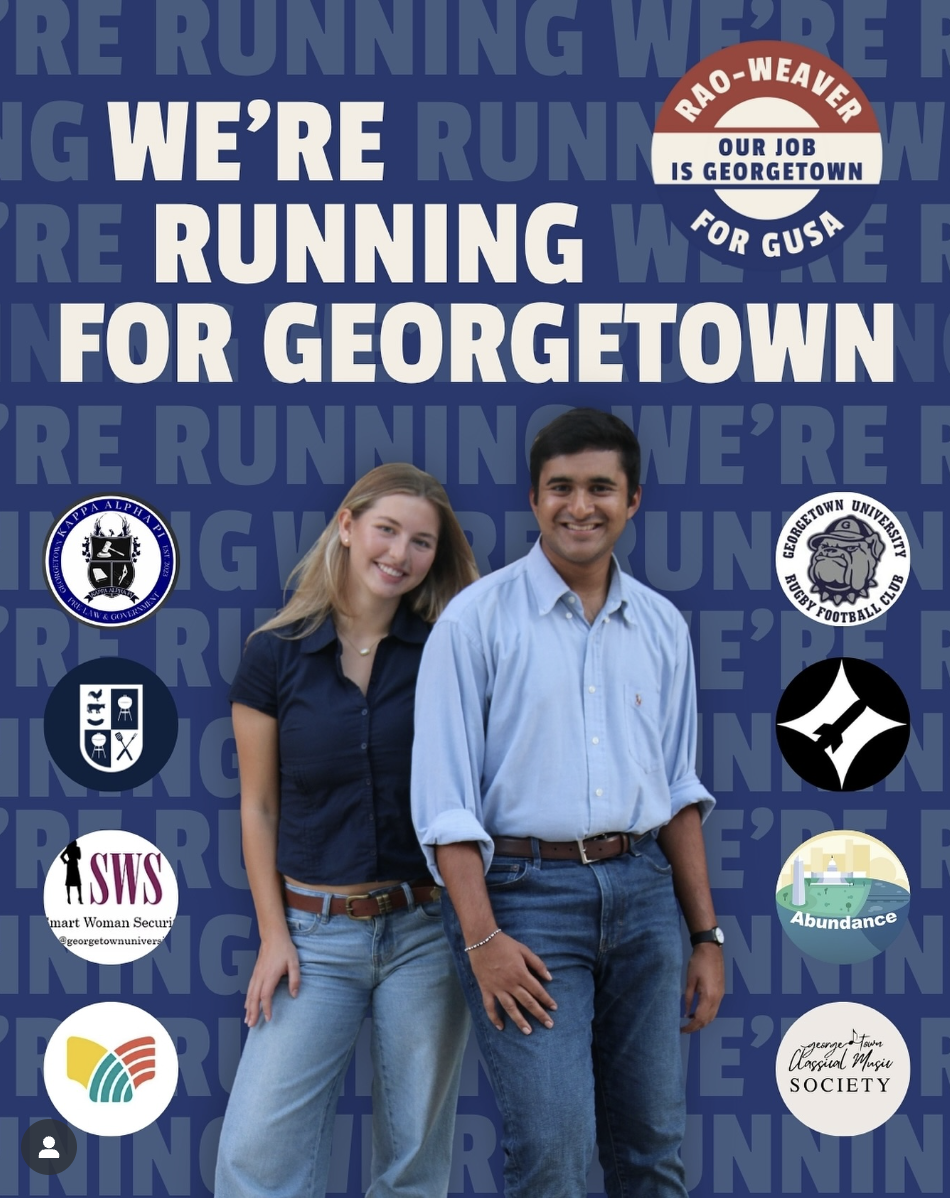 Saahil Rao and Zadie Weaver would reform club funding and increase student engagement with Village A reconstruction plans if elected as Georgetown University Student Association president and vice president.
