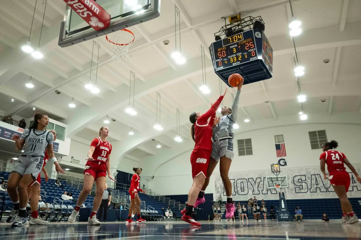Georgetown women's basketball bounced back from their consecutive blown leads, dominating Sacred Heart.