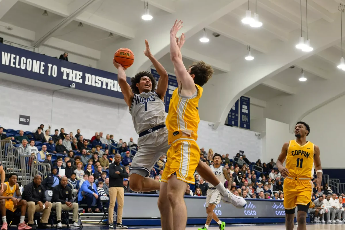 The Hoyas dominated Coppin State despite missing coach Ed Cooley and sophomore forward Caleb Williams and finished with four players in double-digit scoring.