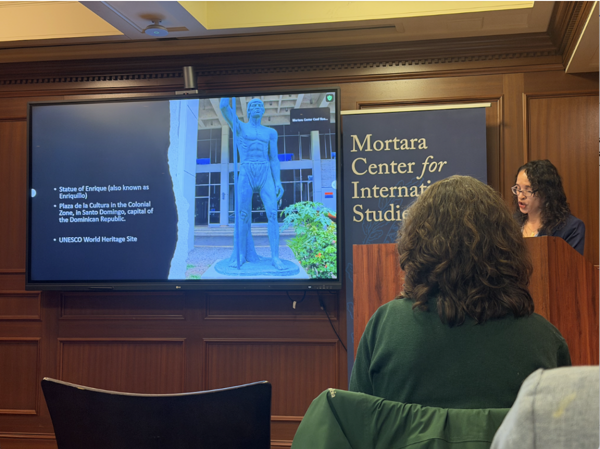 A Yale University professor of French and African Diaspora Studies spoke at Georgetown University about the enduring significance of the Haitian Revolution. (The Hoya/Pritika Patel)
