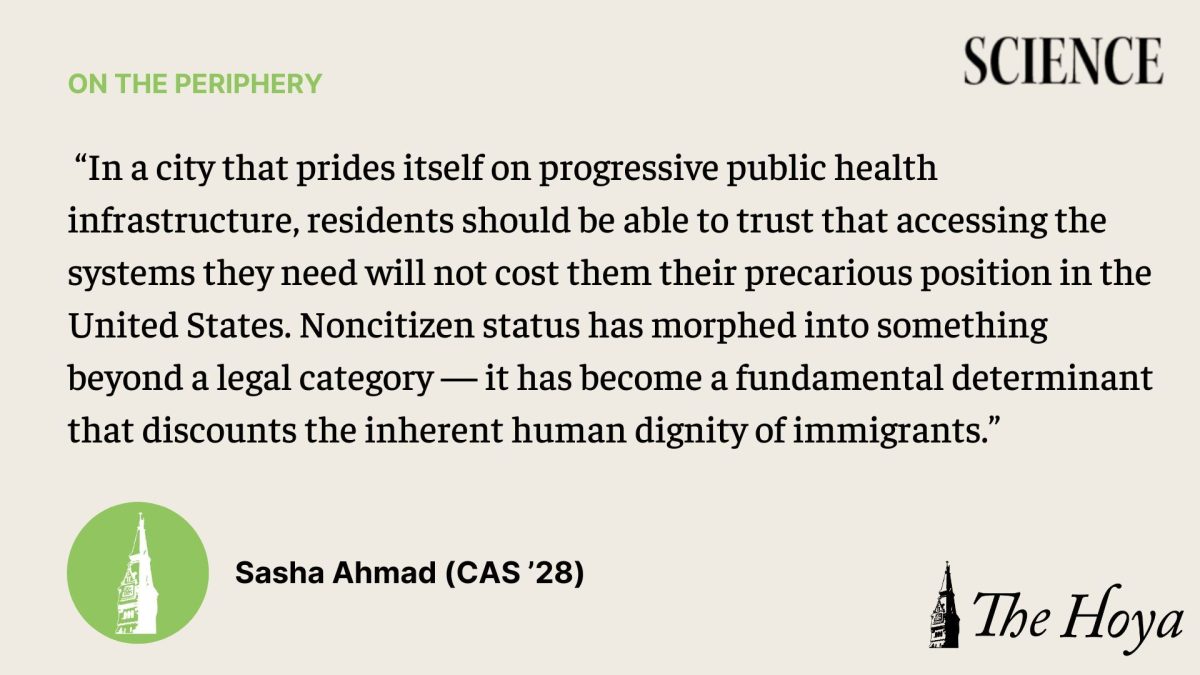 Sasha Ahmad (CAS ’28) argues immigration status and
enforcement influence health outcomes across the nation.