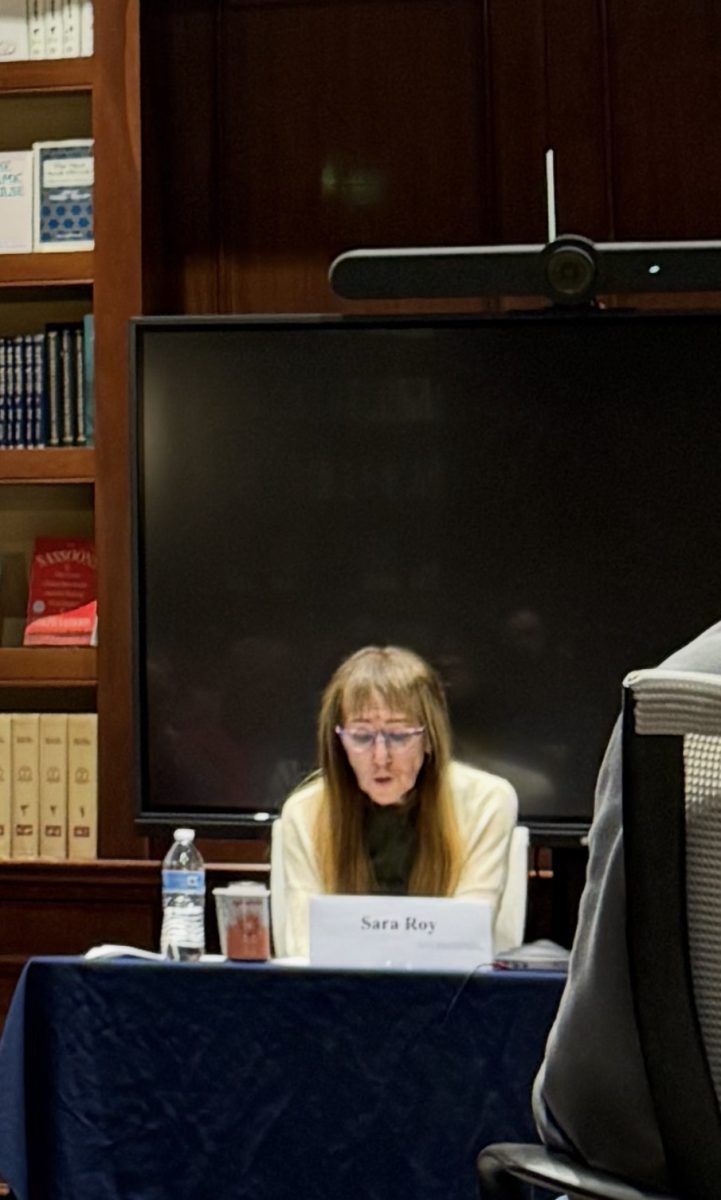 Sara Roy, an associate at the Center for Middle Eastern Studies at Harvard University, outlined her research on Palestinian experiences in Gaza and the West Bank at an event hosted by Georgetown University’s Alwaleed Center for Muslim-Christian Understanding March 23. 