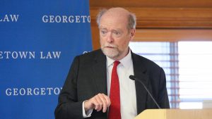 William Treanor, Georgetown Law’s dean emeritus, endorsed a nonprofit’s call for legal independence after the Trump administration’s repeated retaliatory threats against some law firms.